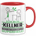 Kellner Geschenk Tasse Ich Bin Kellner Aber Sag Doch Einfach Superheld Lustige Geschenkdiee für Kellner Kaffee-Becher Rot Trendation