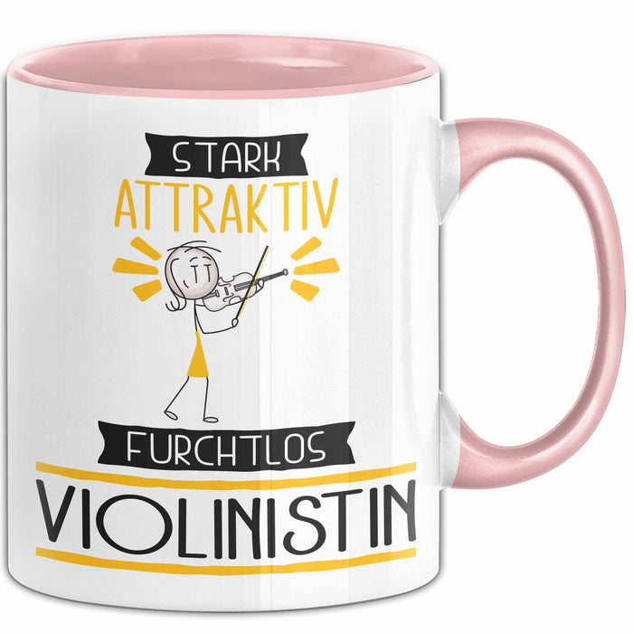 Violinistin Tasse Geschenk Becher Stark Attraktiv Furchtlos Violinistin Lustige Geschenkidee Rosa Trendation