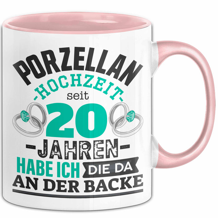 Pozellanhochzeit Tasse Geschenk Dornenhochzeit Geschenkidee Ehemann Ehefrau 20 Jahre Becher Rosa Trendation