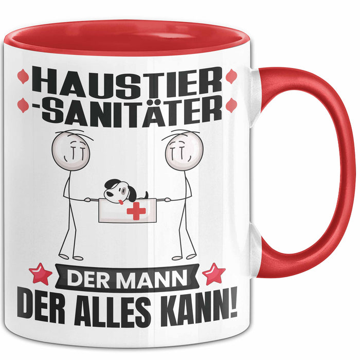 Haustiersanitäter Tasse Geschenk für Haustiersanitäter Der Mann Der Alles Kann Geschenkidee zum Geburtstag Rot Trendation