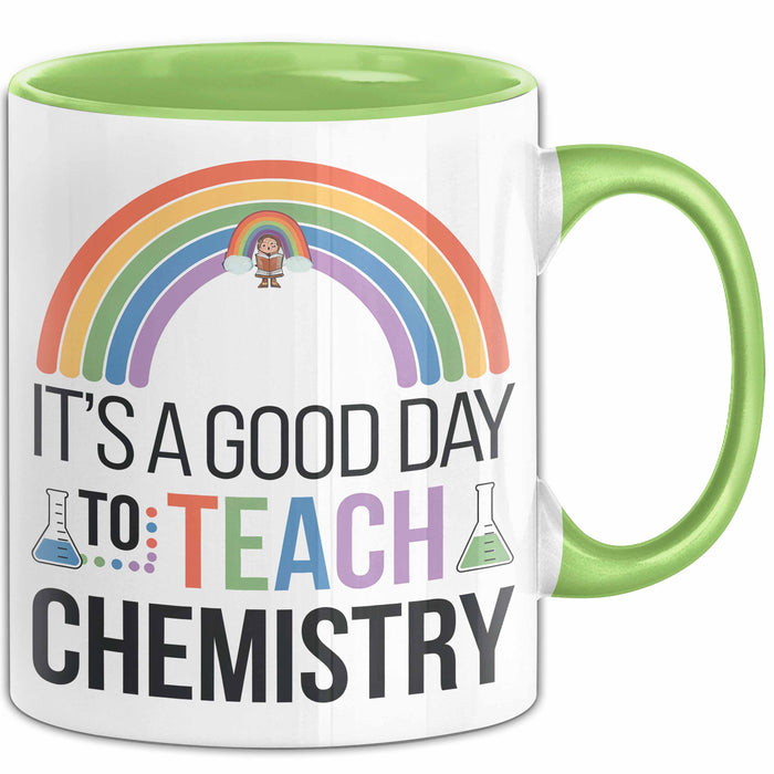 Chemiker Chemielehrer Tasse Geschenk Lustige Geschenkidee Spruch Es Ist Ein Guter Tag Um Chemie Zu Unterrichten Grün Trendation