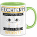 Fechterin Und Prinzessin Tasse Geschenk Für Eine Fechterin Geburtstag Was Ist Deine Superkraft Grün Trendation