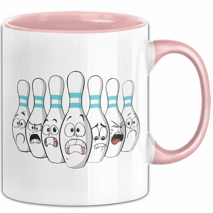 Bowling Tasse Geschenk Bowling-Spieler Geschenkidee Rosa Trendation