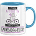 Fahrradfahrerin Tasse Geschenk Becher Stark Attraktiv Furchtlos Fahrradfahrerin Lustige Geschenkidee Blau Trendation