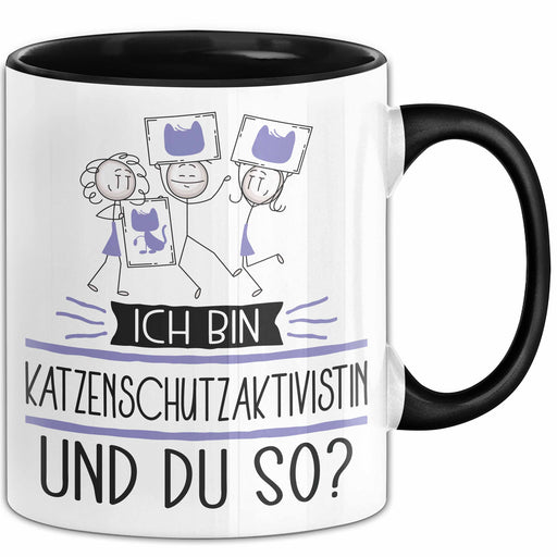 Katzenschutzaktivistin Tasse Geschenk Ich Bin Katzenschutzaktivistin Und Du So Geschenkidee Lustiger Spruch Becher Trendation