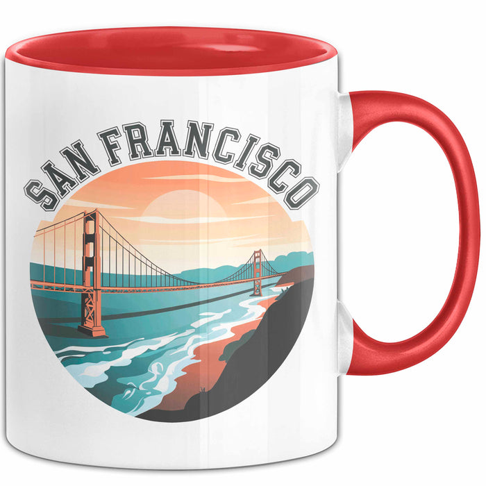 Francisco Kalifornien USA Tasse Geschenk Lustige Geschenkidee Spruch Rot Trendation