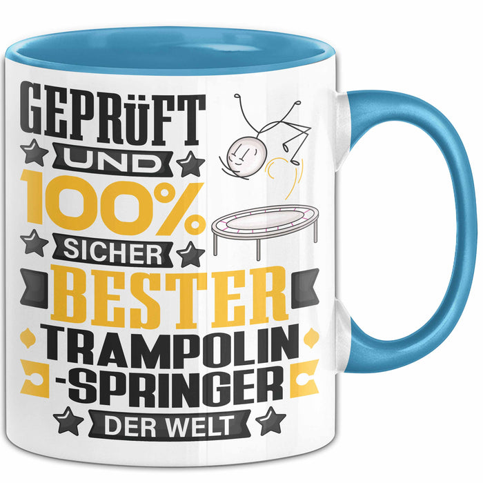 Trampolinspringer Geschenk Lustiger Spruch für Trampolinspringer Geschenkidee Bester Trampolinspringer Der Welt Blau Trendation