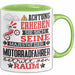 Motorradfahrer Geschenk Tasse Lustiger Spruch Erheben Sie Sich Der Motorradfahrer Betritt den Raum Grün Trendation