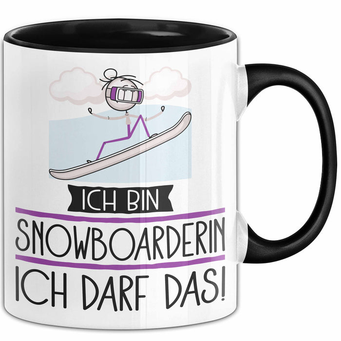 Geschenk für Snowboarderin Tasse Lustige Geschenkidee Geburtstag Ich Bin Snowboarderin Ich Darf Das Trendation