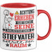 Stiefvater Geschenk Tasse Lustiger Spruch Erheben Sie Sich Der Stiefvater Betritt den Raum Rot Trendation