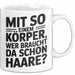 Sarkastischer Glatzkopf Tasse Geschenk Lustige Geschenkidee Mit So Einem Körper Wer Braucht Schon Haare Weiß Trendation
