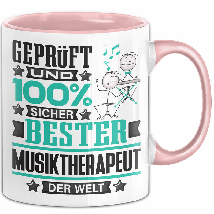 Musiktherapeut Geschenk Lustiger Spruch für Musiktherapeut Geschenkidee Bester Musiktherapeut Der Welt Rosa Trendation