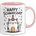 Geburtstagsfeier Katze Tasse Geschenk Lustige Geschenkidee Spruch Happy Schnurrsday Rosa Trendation