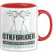 Stiefbruder Geschenk Tasse Ich Bin Stiefbruder Aber Sag Doch Einfach Superheld Lustige Geschenkdiee für Stiefbruder Kaffee-Becher Rot Trendation