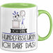 Geschenk für Hundefriseurin Tasse Lustige Geschenkidee Geburtstag Ich Bin Hundefriseurin Ich Darf Das Grün Trendation