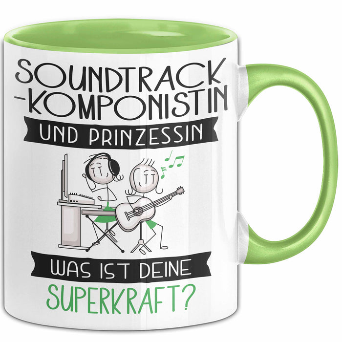 Soundtrack-Komponistin Und Prinzessin Tasse Geschenk Für Eine Soundtrack-Komponistin Geburtstag Was Ist Deine Superkraft Grün Trendation