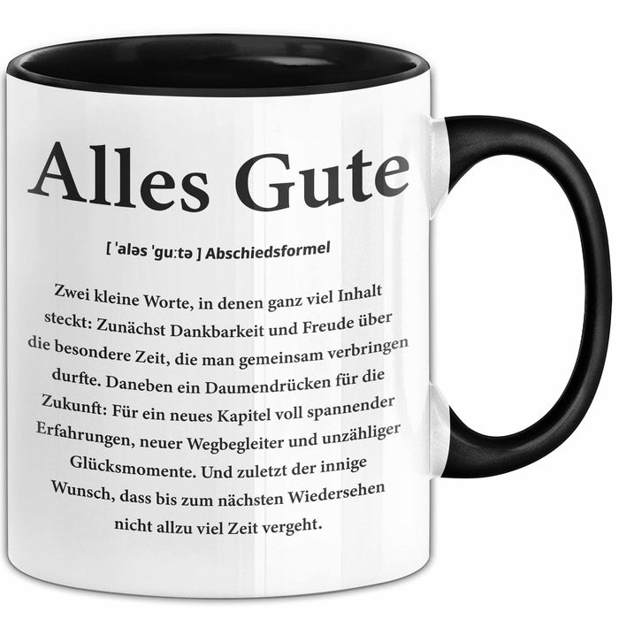Büroarbeit Kollege Abschied Tasse Geschenk Lustige Geschenkidee Spruch Alles Gute Trendation