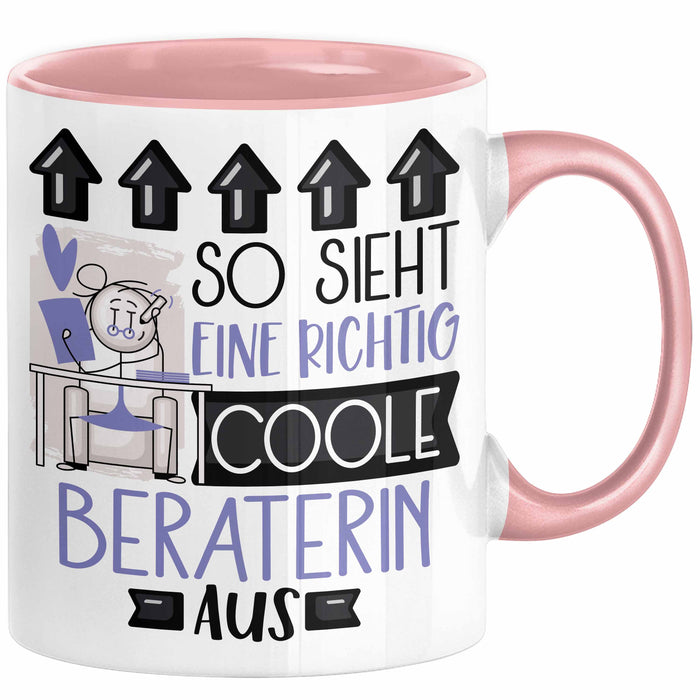 Beraterin Geschenk Tasse Lustig Geschenkidee für Beraterin Geburtstag So Sieht Eine Richtig Coole Beraterin Aus Frauen Spruch Rosa Trendation
