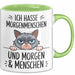 Sarkastische Katze Tasse Geschenk Lustige Geschenkidee Ich Hasse Morgenmenschen und morgen Grün Trendation