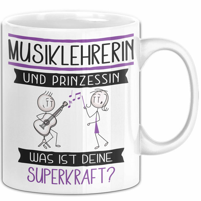 Musiklehrerin Und Prinzessin Tasse Geschenk Für Eine Musiklehrerin Geburtstag Was Ist Deine Superkraft Weiß Trendation