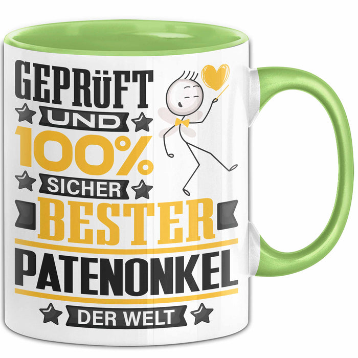 Patenonkel Geschenk Lustiger Spruch für Patenonkel Geschenkidee Bester Patenonkel Der Welt Grün Trendation