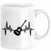 Gitarrist Geschenk Tasse für Gitarrenspieler Männer Geschenkidee Herzschlag Gitarre Kaffee-Becher Weiß Trendation