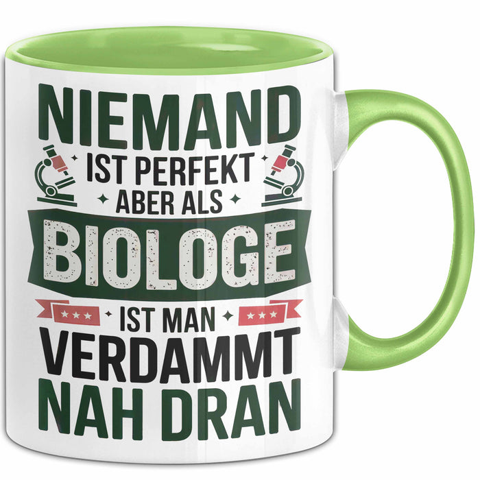Biologie Liebhaber Tasse Geschenk Perfekter Biologe Grün Trendation