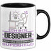 Designer Geschenk Tasse Ich Bin Designer Aber Sag Doch Einfach Superheld Lustige Geschenkdiee für Designer Kaffee-Becher Schwarz Trendation