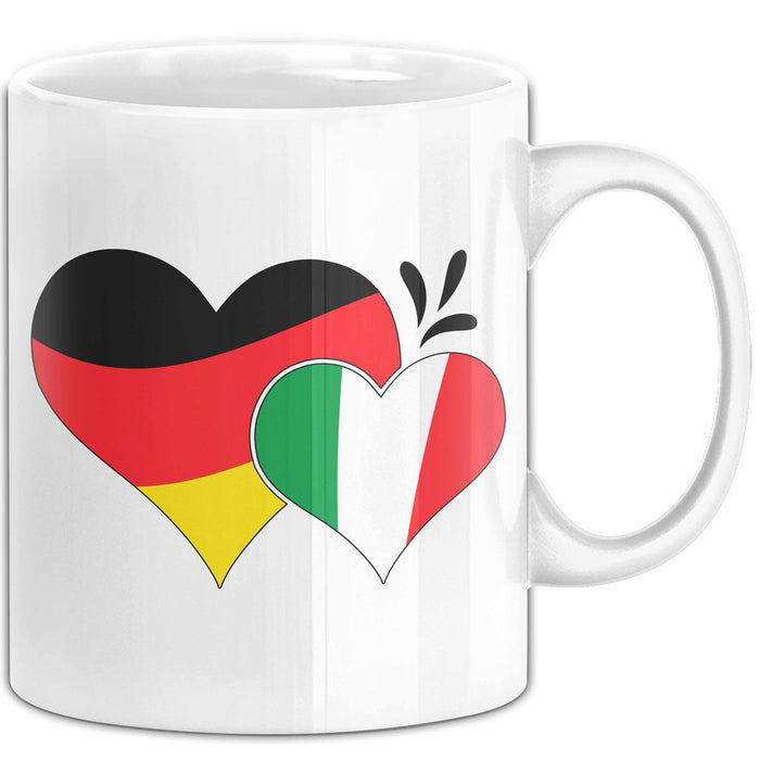 Deutschland Italien Tasse Geschenk Halb Italiener Deutsche Geschenkidee Fußball 2025 Weiß Trendation