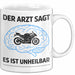 Motorradfahrer Biker Motorradfahren Tasse Geschenk Lustige Geschenkidee Spruch Der Arzt Sagt Es Ist Unheilbar Weiß Trendation