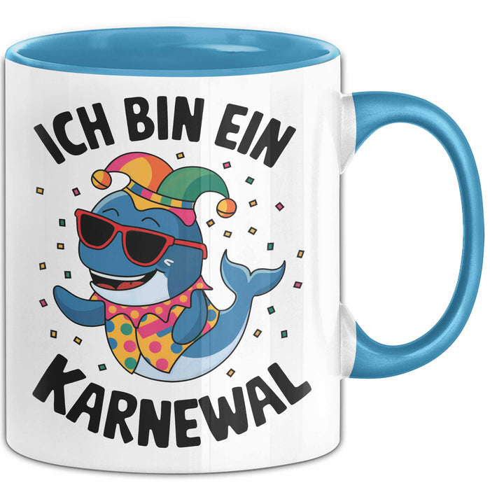 Kölner Karneval Tasse Geschenk Ich bin Karneval Fan Blau Trendation