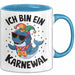 Kölner Karneval Tasse Geschenk Ich bin Karneval Fan Blau Trendation
