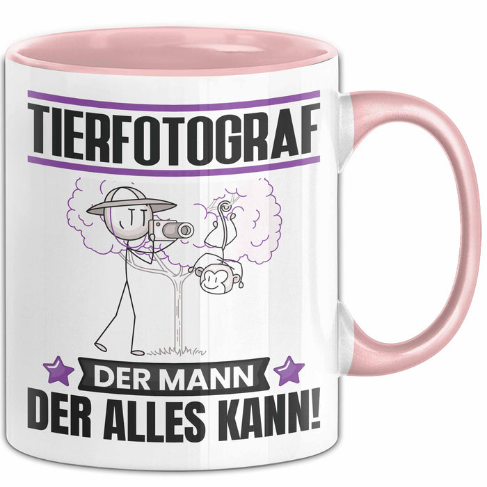 Tierfotograf Tasse Geschenk für Tierfotograf Der Mann Der Alles Kann Geschenkidee zum Geburtstag Rosa Trendation