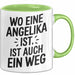 Angelika Tasse Geschenk Wo Eine Angelika Ist Ist Auch Ein Weg Geschenkidee Becher mit Name Grün Trendation