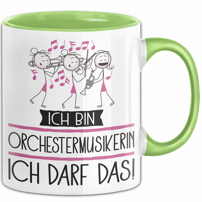 Geschenk für Orchestermusikerin Tasse Lustige Geschenkidee Geburtstag Ich Bin Orchestermusikerin Ich Darf Das Grün Trendation