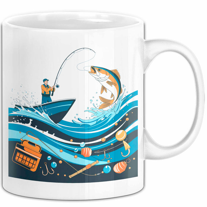Angler Tasse Geschenk Lustige Geschenkidee Spruch Für Angel Liebhaber Weiß Trendation