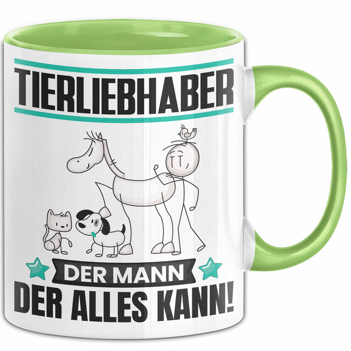 Tierliebhaber Tasse Geschenk für Tierliebhaber Der Mann Der Alles Kann Geschenkidee zum Geburtstag Grün Trendation