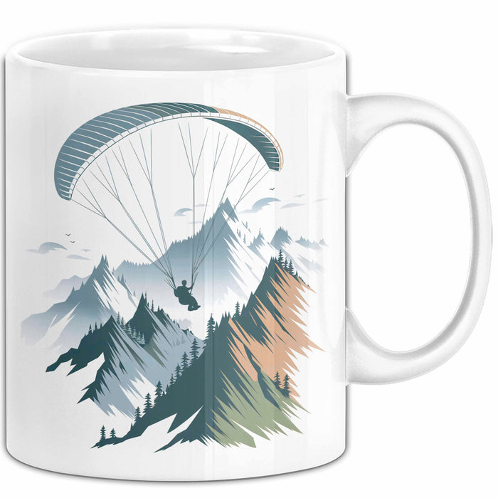 Paraglider Tasse Geschenkidee Himmelsentdecker Lustiger Geschenkidee Lustig Weiß Trendation