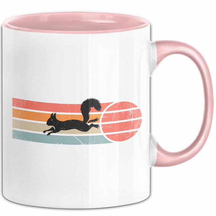 Eichhörnchen Tierliebhaber Retro Tasse Geschenk Lustige Geschenkidee Spruch Rosa Trendation