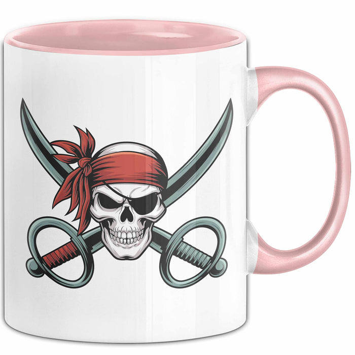 Piraten Fan Tasse Geschenkidee für Ahoy Abenteuerliebhaber Rosa Trendation