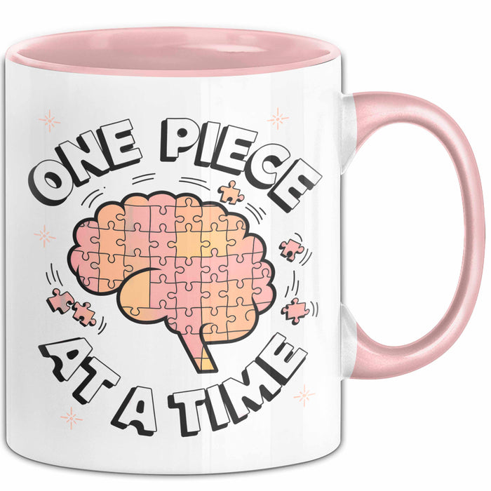 Puzzle Süchtiger Tasse Geschenk Lustige Geschenkidee Spruch Für Gehirn Knobler Rosa Trendation