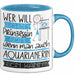 Aquarianerin Tasse Geschenk Spruch Wer Will Schon Prinzessin Sein Wenn Man Auch Aquarianerin Sein Kann Blau Trendation
