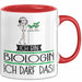 Geschenk für Biologin Tasse Lustige Geschenkidee Geburtstag Ich Bin Biologin Ich Darf Das Rot Trendation