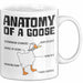 Gans Tasse Geschenk Mit Humor Anatomy Of A Goose Knife Holder Wings Of Doom Kaffee-Becher Weiß Trendation