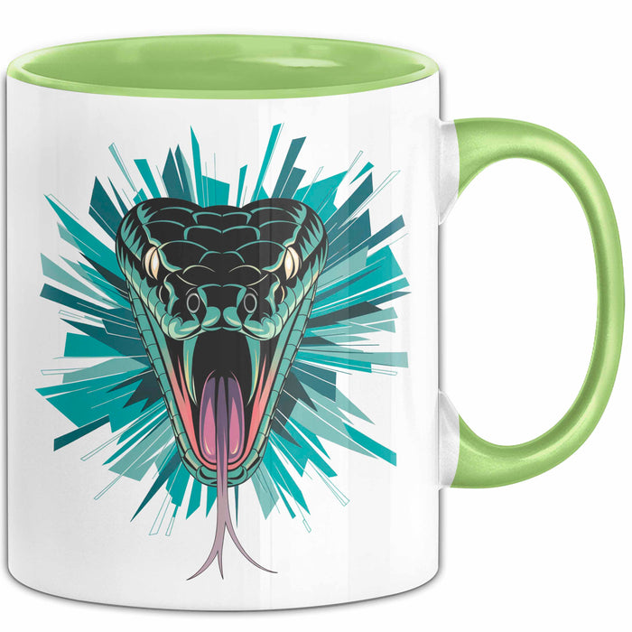 Reptil Schlange Tier Tasse Geschenk Lustige Geschenkidee Spruch Grün Trendation