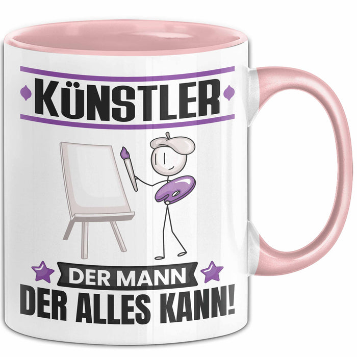 Künstler Tasse Geschenk für Künstler Der Mann Der Alles Kann Geschenkidee zum Geburtstag Rosa Trendation