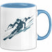 Skifahrer Tasse Geschenkidee für Schneepisten Fans Blau Trendation