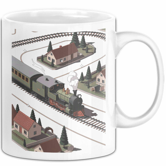 Modelleisenbahn Sammler Tasse Geschenk Lustige Geschenkidee Spruch Für Miniatur Bahn Fans Weiß Trendation