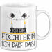 Geschenk für Fechterin Tasse Lustige Geschenkidee Geburtstag Ich Bin Fechterin Ich Darf Das Weiß Trendation