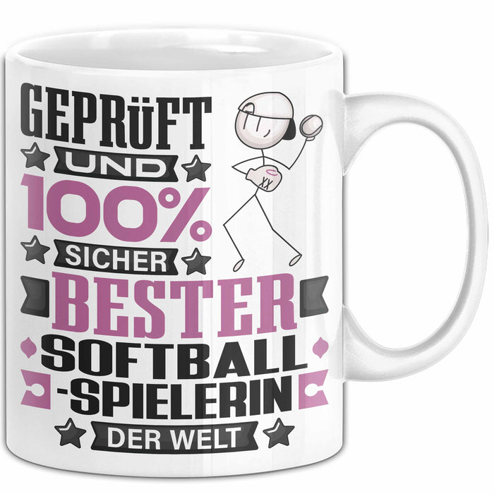 Softballspielerin Geschenk Lustiger Spruch für Softballspielerin Geschenkidee Bester Softballspielerin Der Welt Weiß Trendation